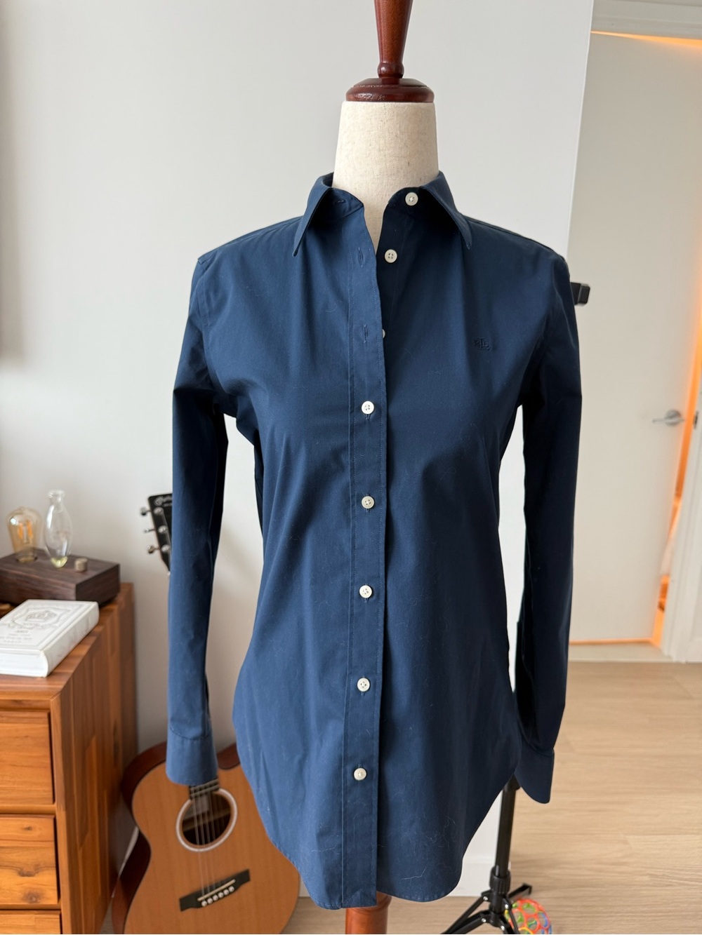Lauren Ralph Lauren Women’s navy button down shirt
